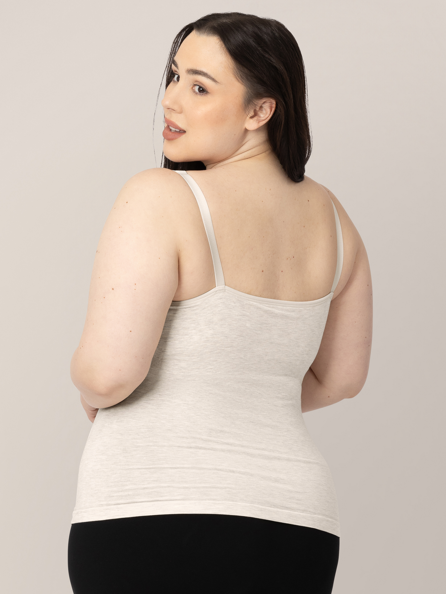 Sublime® Bamboo Nursing Cami Two-Pack | Black & Oatmeal Heather