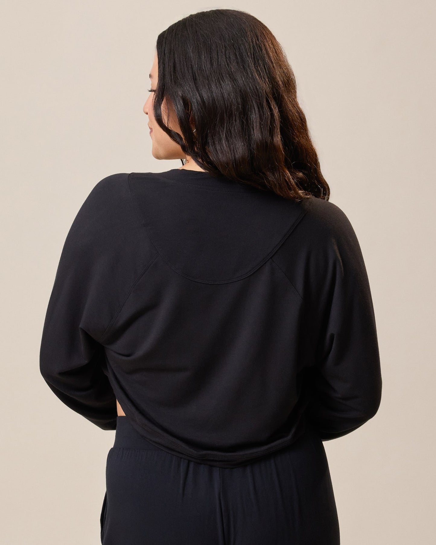 French Terry Cardigan Shrug | Black