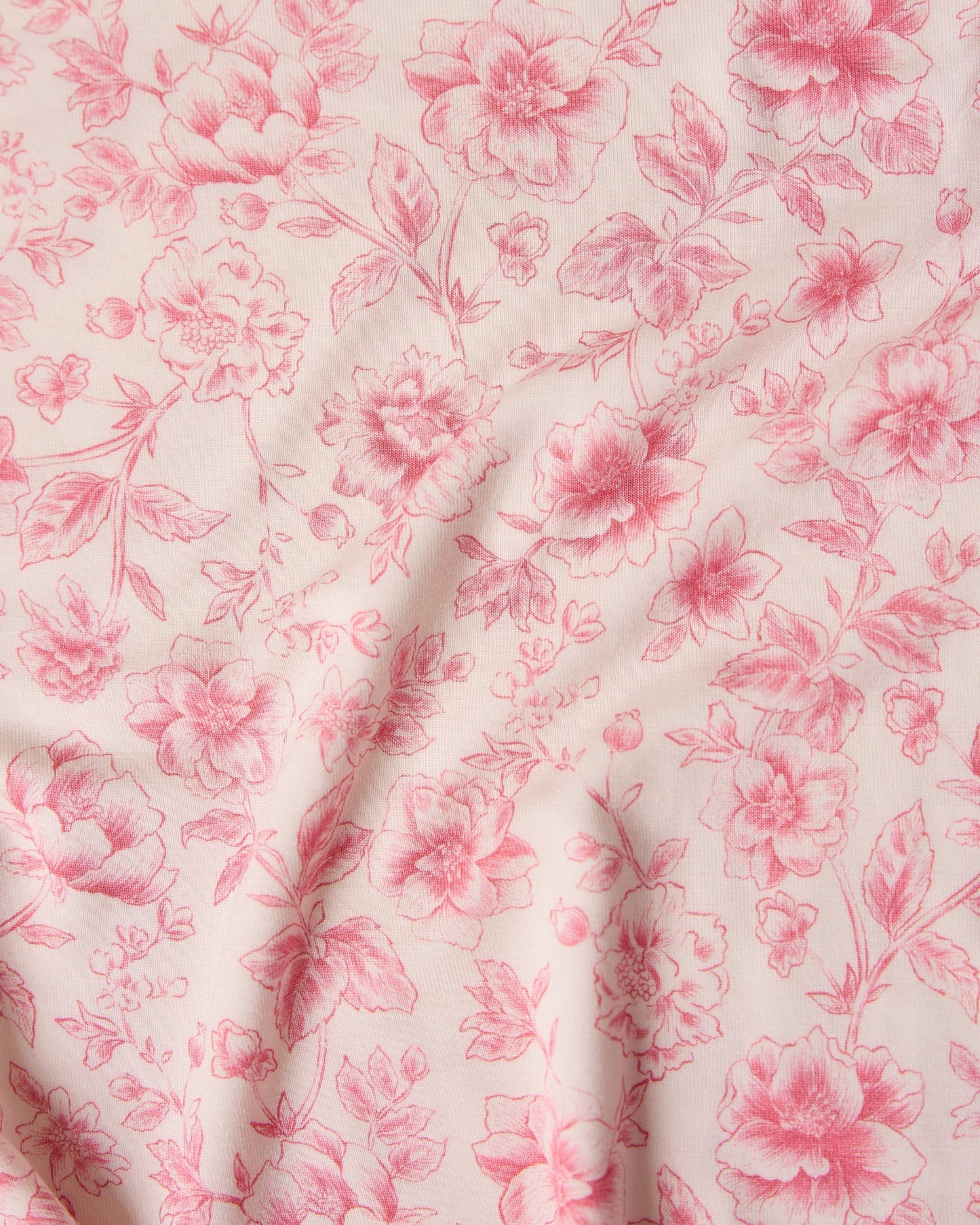 Bamboo Knotted Baby Gown & Hat | Pink Toile