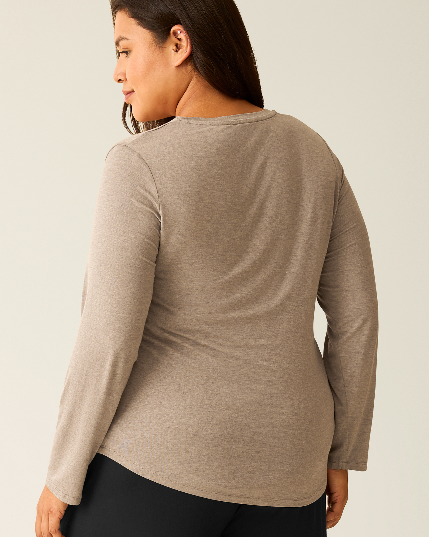 Bamboo Nursing Long Sleeve T-shirt Two-Pack | Wheat & Grey Heather