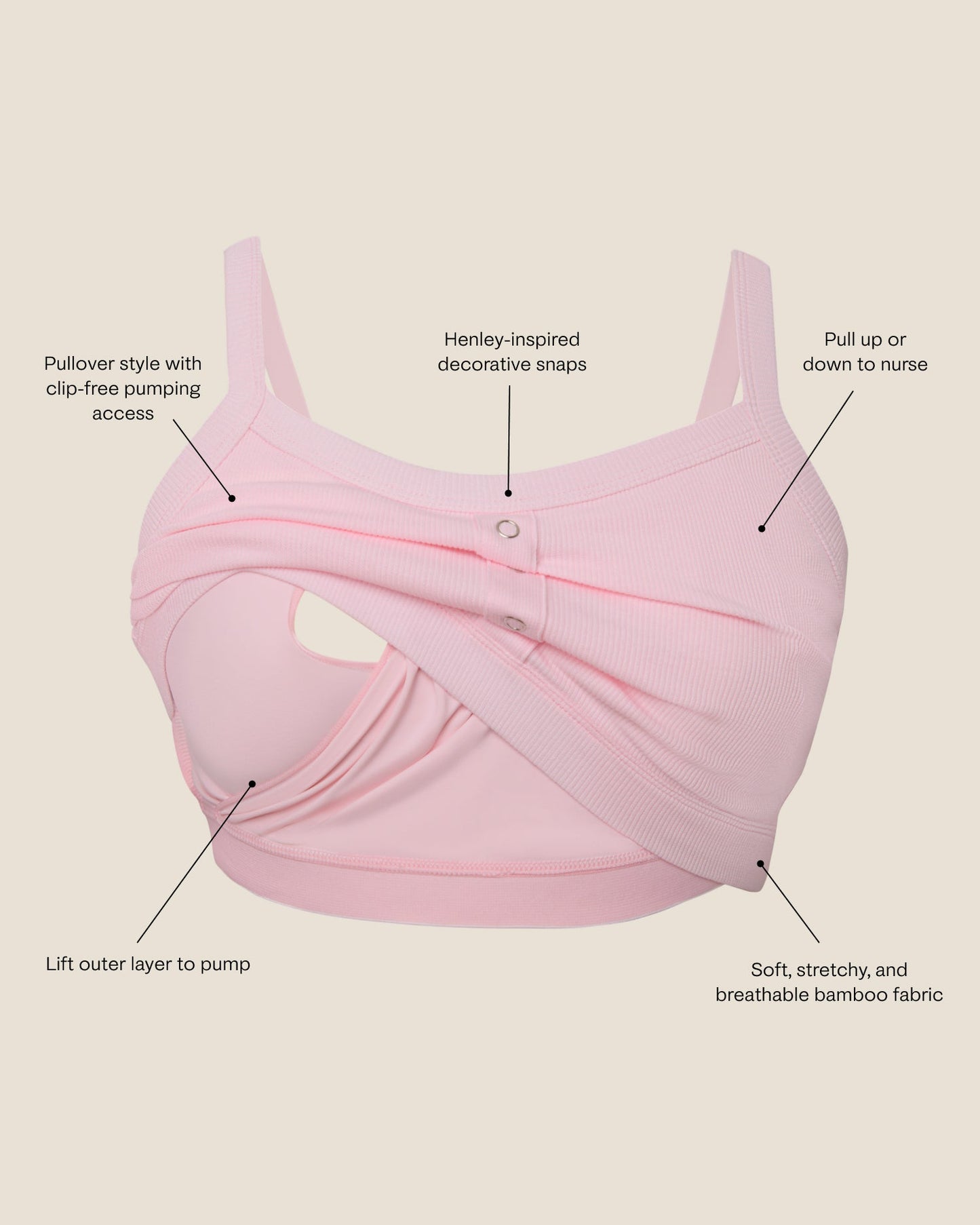 Ribbed Bamboo Pumping Bralette | Black