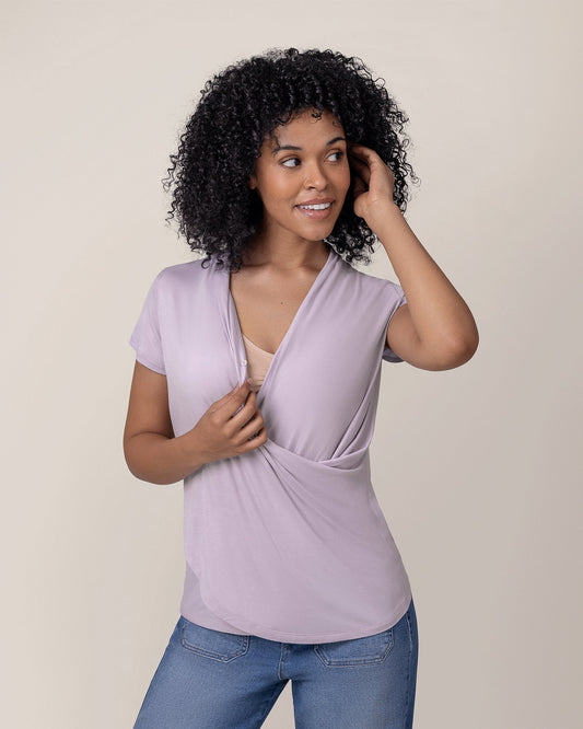 Bamboo Draped Nursing Top | Lavender Mist