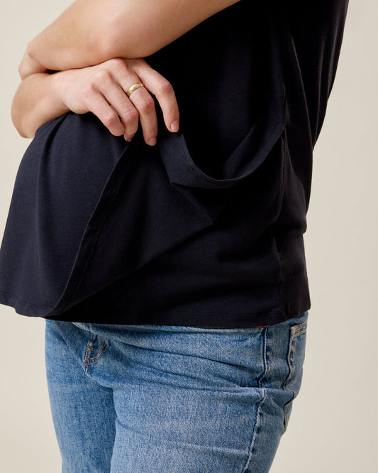 Modal V-neck Nursing T-shirt | Black