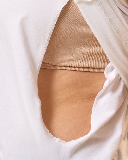 Modal Crew Neck Nursing T-shirt | White