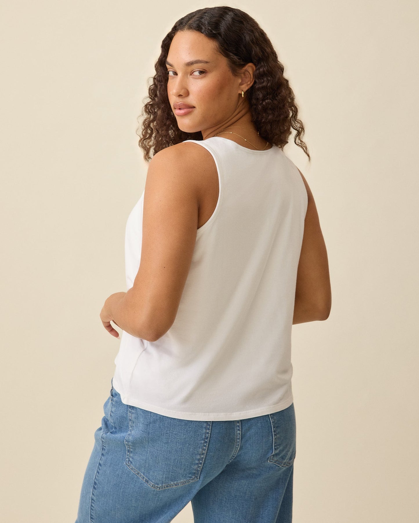Modal Signature Nursing Tank | White