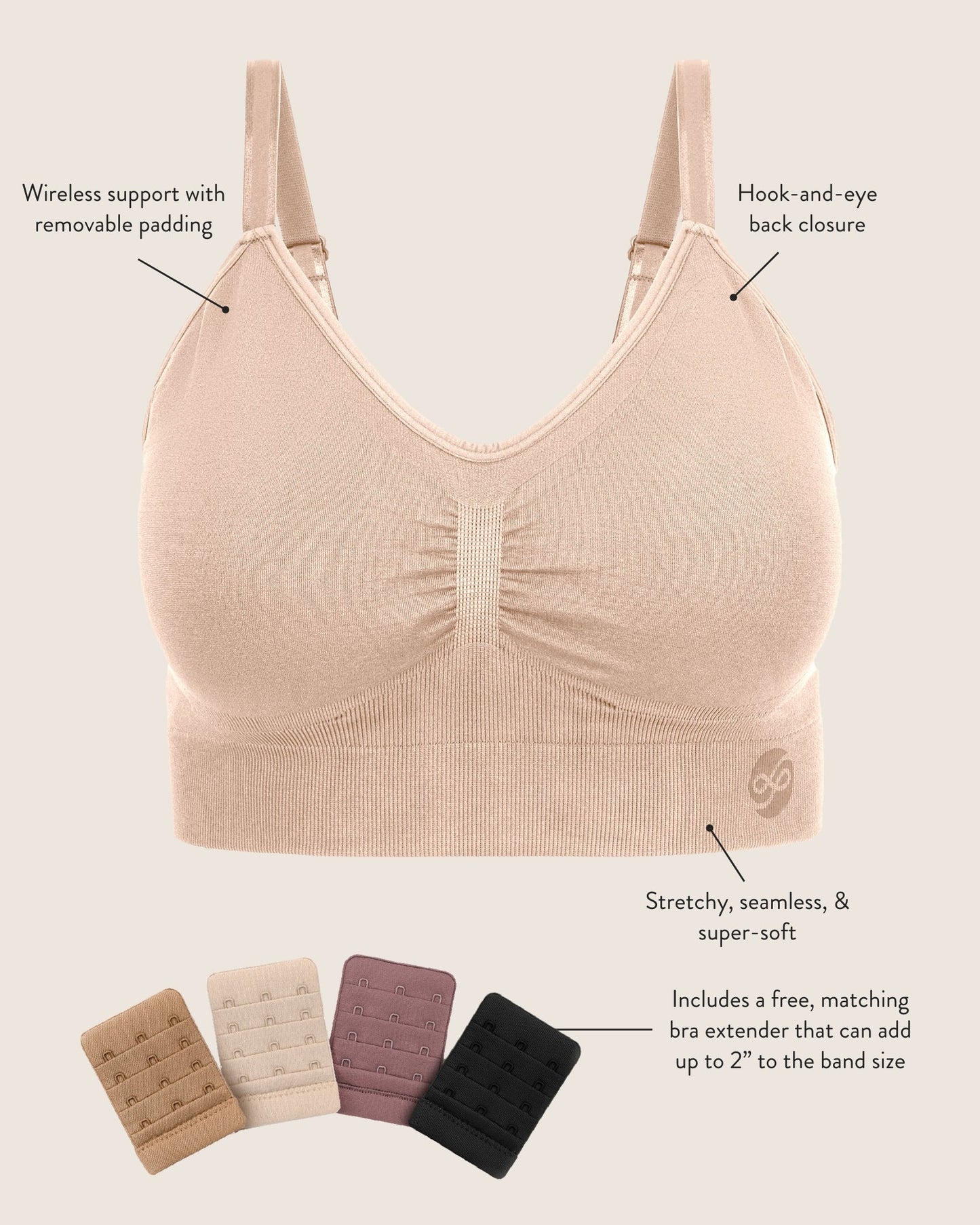 Nellie Sublime® Wireless Bra | Beige