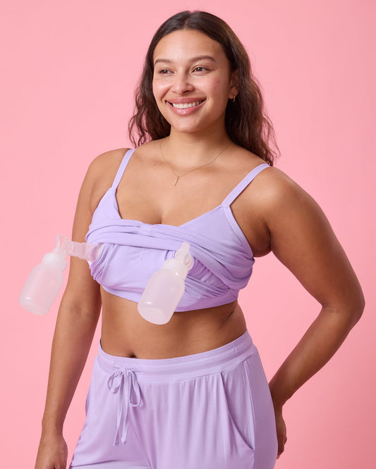 Sublime® Bamboo Hands-Free Pumping Lounge & Sleep Bra | Lavender