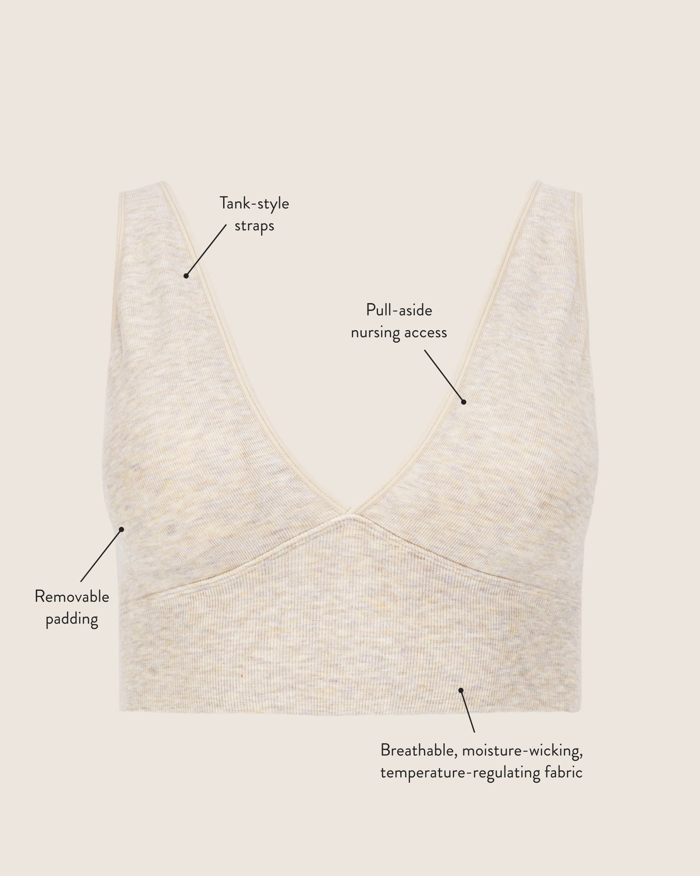 Sublime® Bamboo Maternity & Nursing Plunge Bra | Black