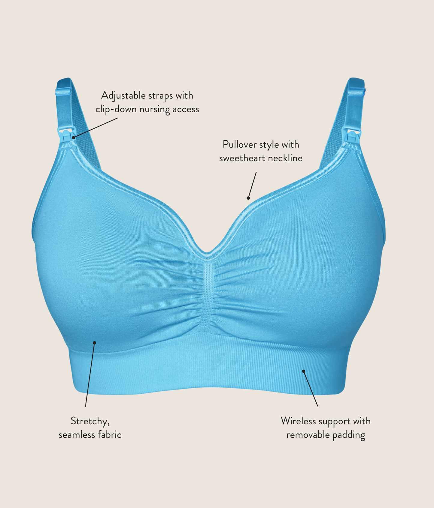 Tatum Seamless Maternity & Nursing Bralette | Coral Sunset