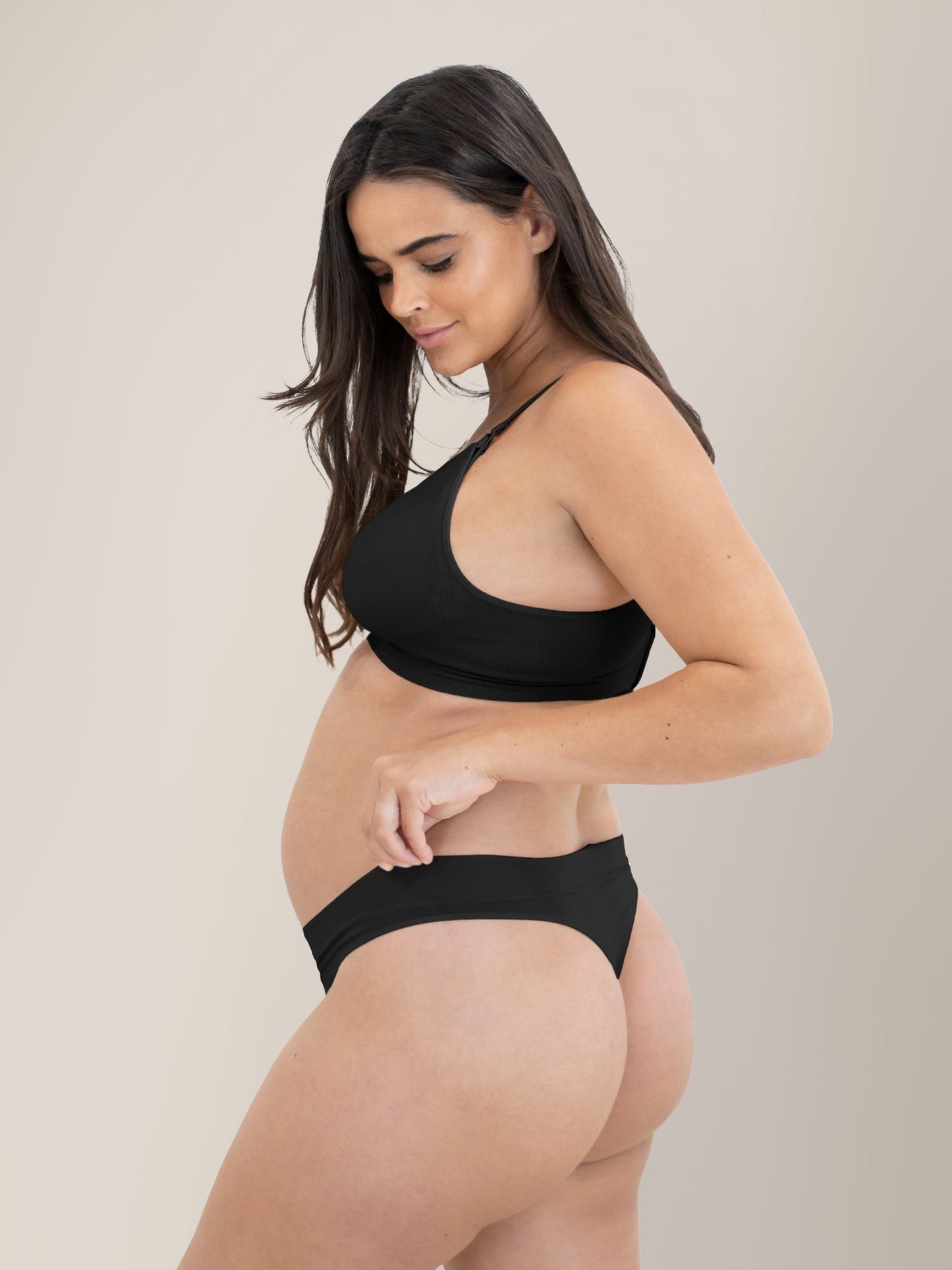 Bamboo Maternity & Postpartum Thong | Black