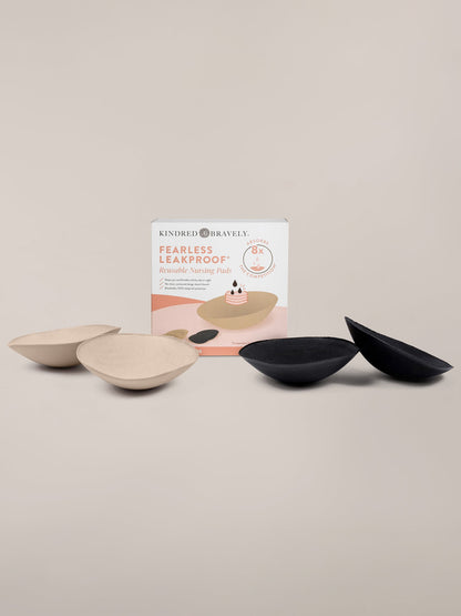 Fearless Leakproof® Reusable Nursing Pads | Black & Beige