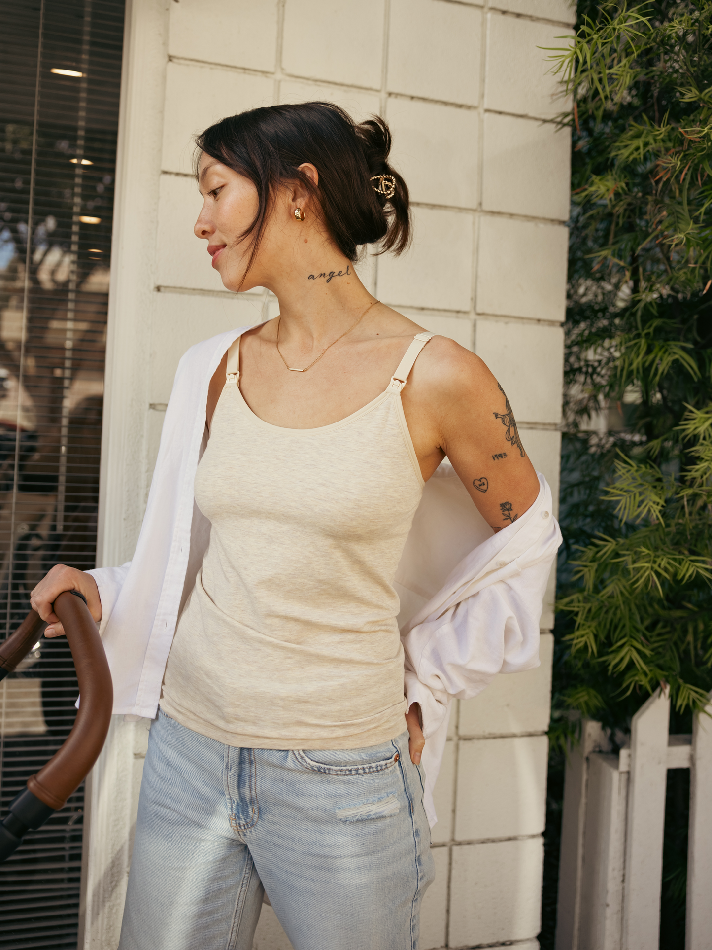 Sublime® Bamboo Maternity & Nursing Cami | Oatmeal Heather