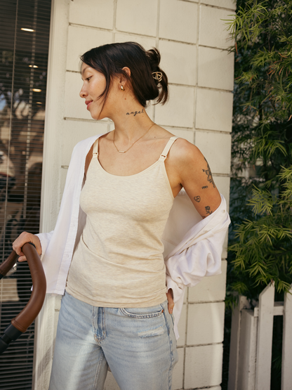 Sublime® Bamboo Maternity & Nursing Cami | Oatmeal Heather
