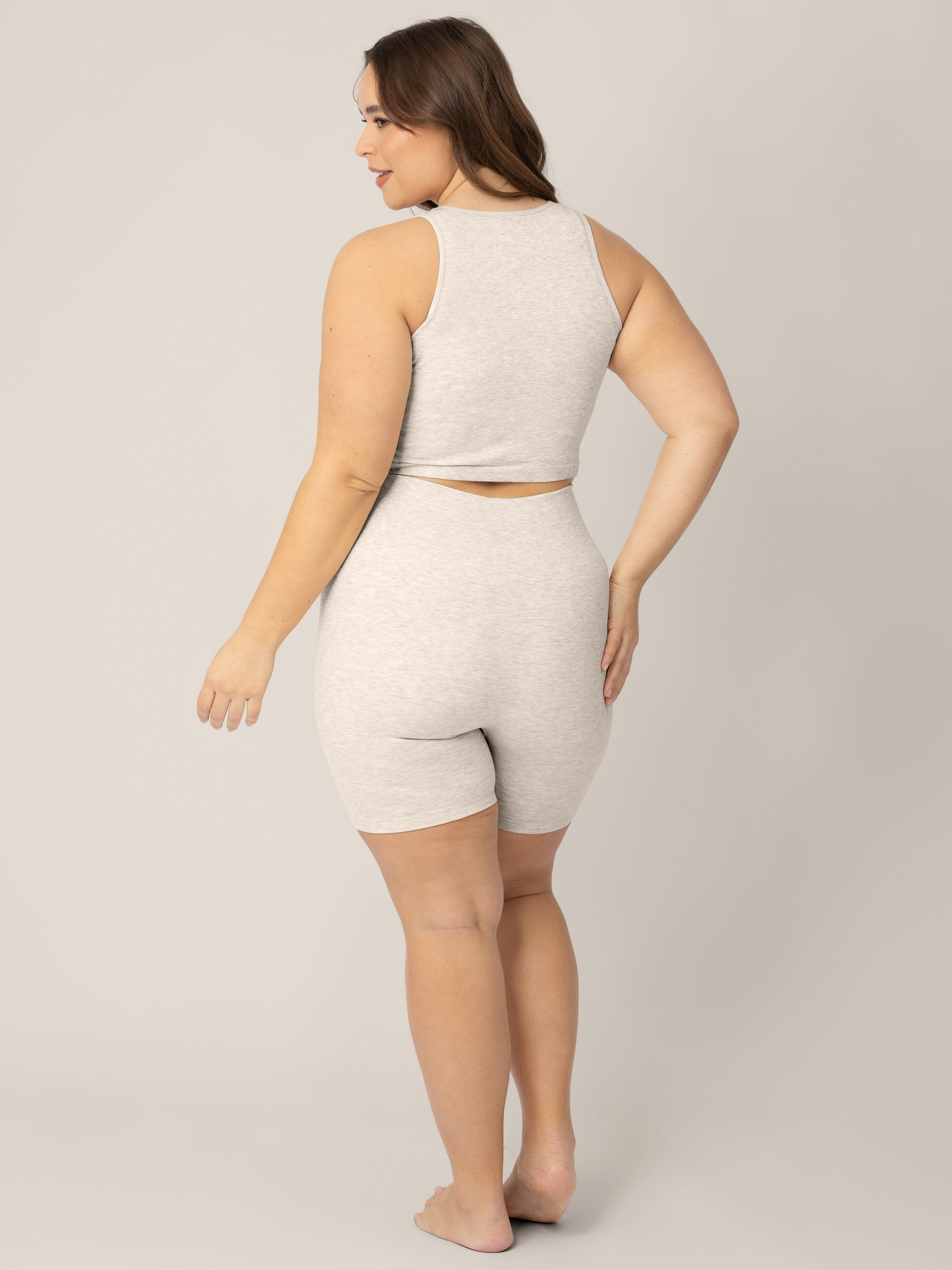 Sublime® Bamboo Maternity & Postpartum Bike Short | Oatmeal Heather