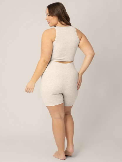 Sublime® Bamboo Maternity & Postpartum Bike Short | Oatmeal Heather