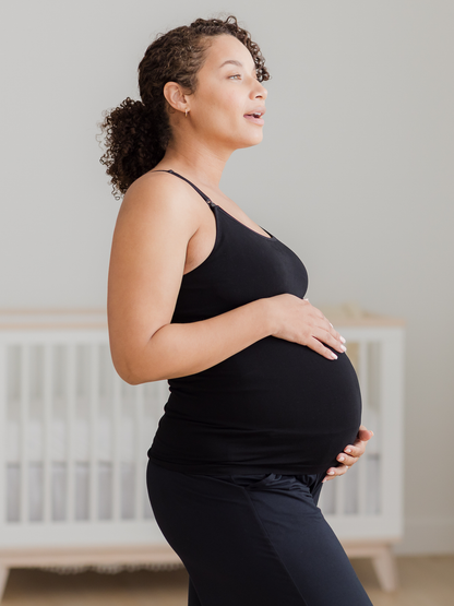 Sublime® Bamboo Nursing Cami Two-Pack | Black & Oatmeal Heather