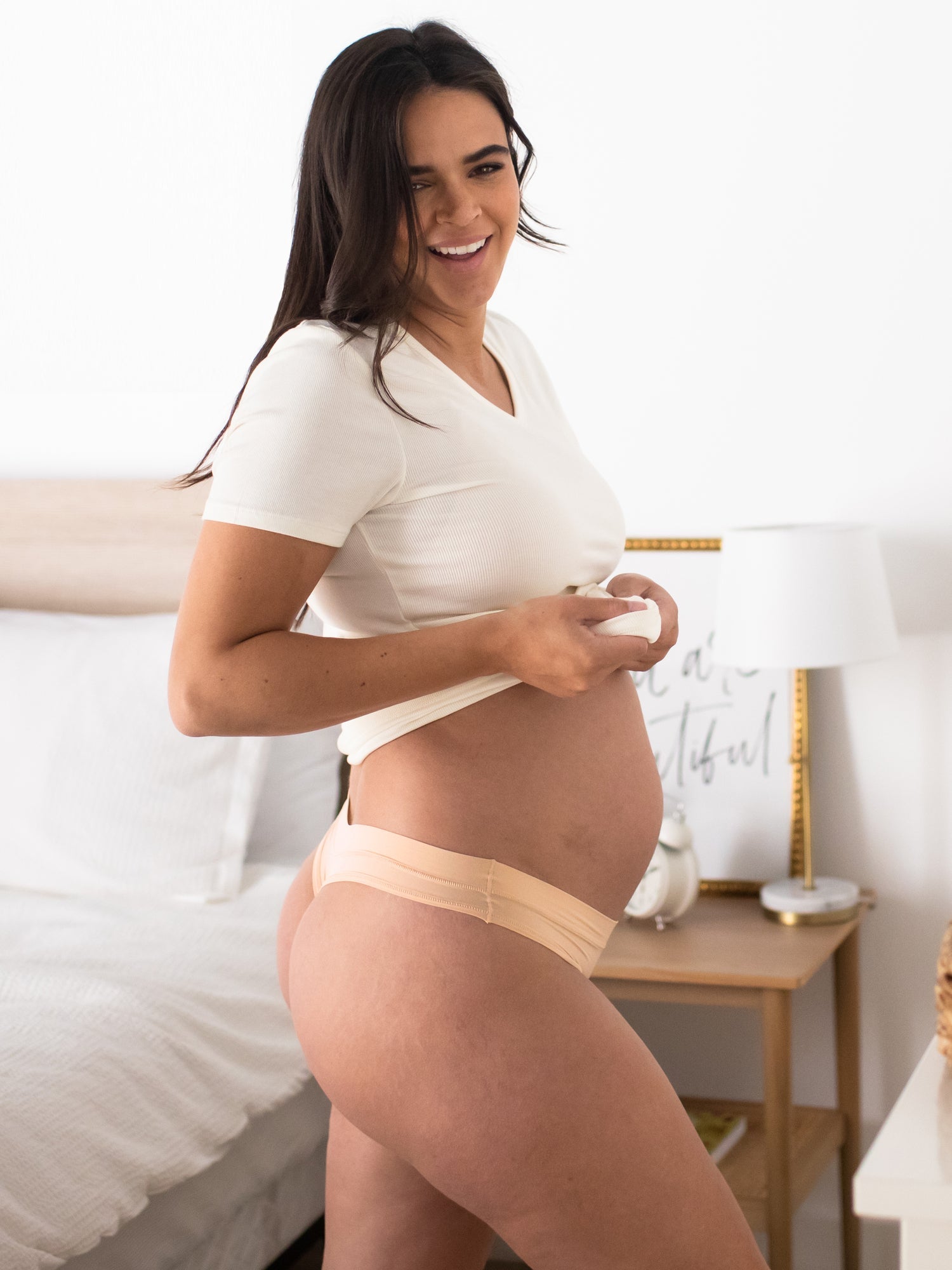 Grow with Me™ Maternity & Postpartum Thong | Beige
