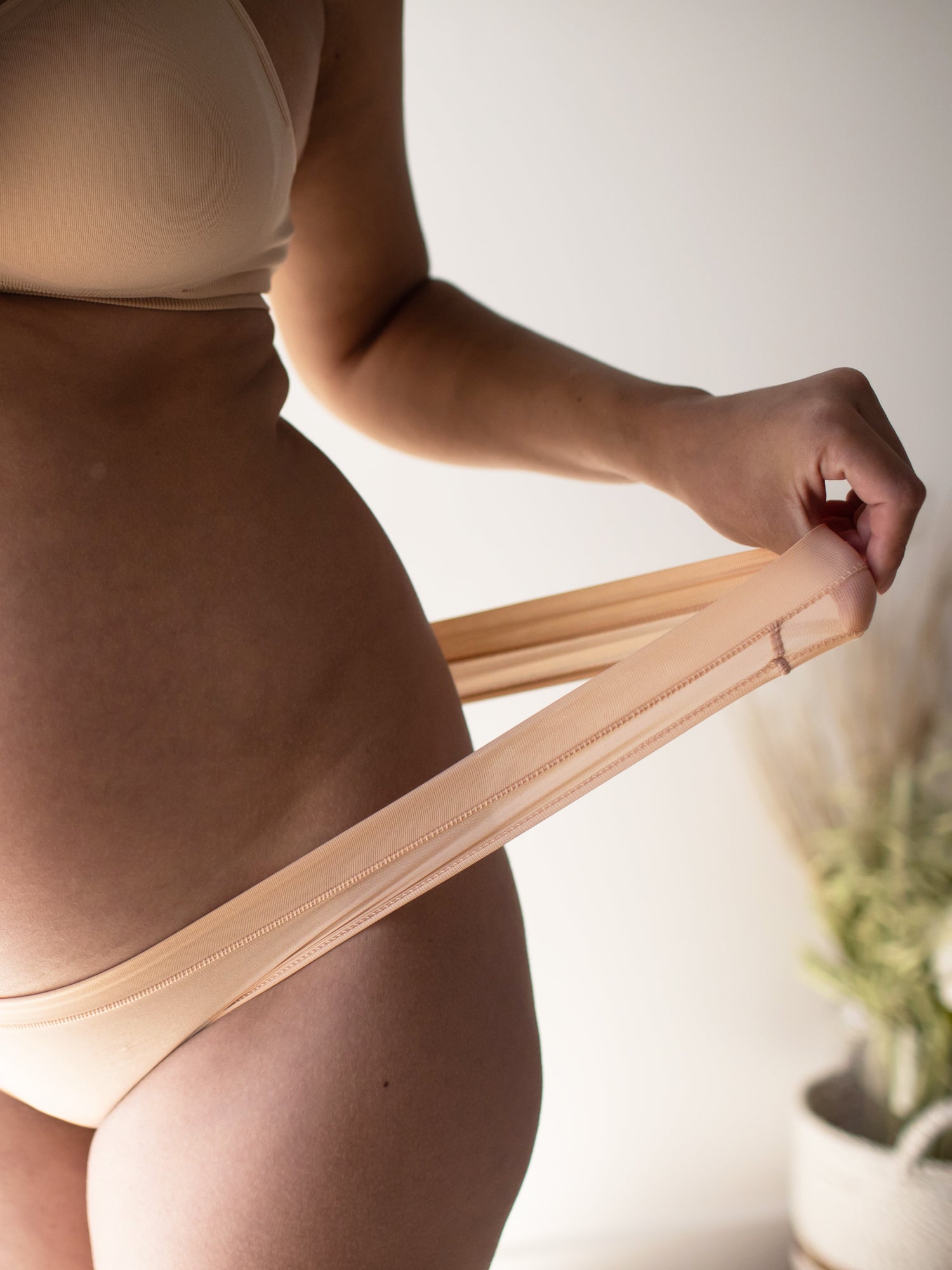 Grow with Me™ Maternity & Postpartum Thong | Beige