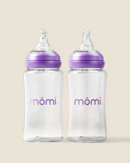 mōmi - breast-like bottle 2-sets, 10oz plastic