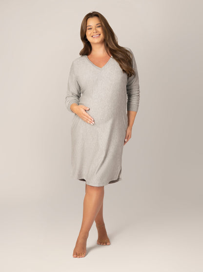 Blake Maternity & Nursing Lounge Dress | Grey Heather