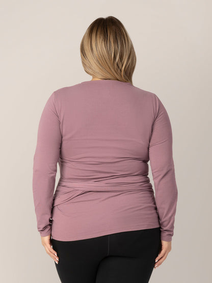 Organic Cotton Skin to Skin Long Sleeve Wrap Top | Twilight