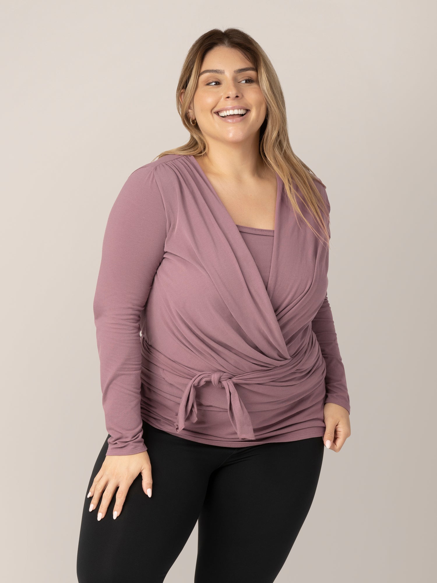 Organic Cotton Skin to Skin Long Sleeve Wrap Top | Twilight