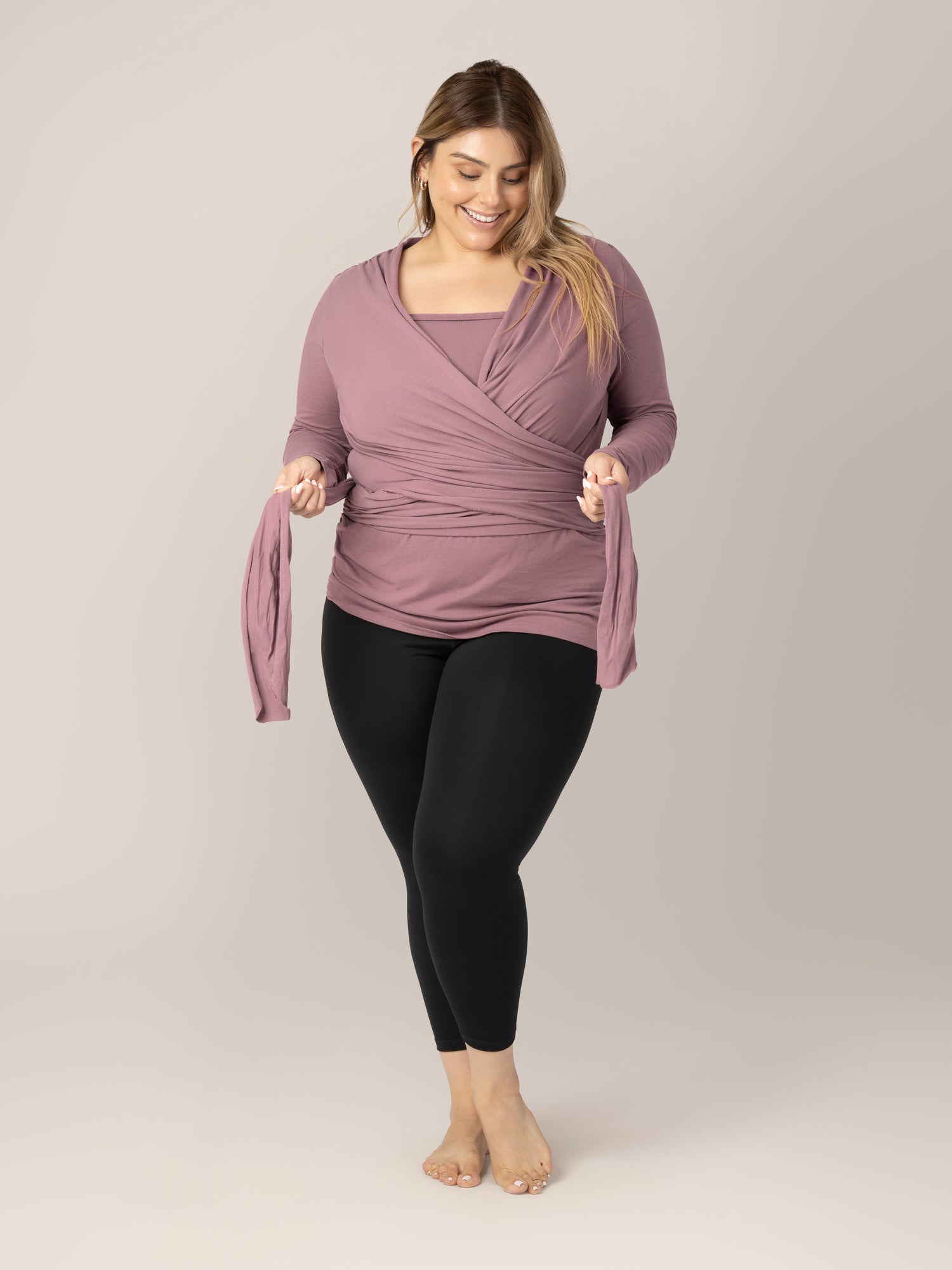 Organic Cotton Skin to Skin Long Sleeve Wrap Top | Twilight