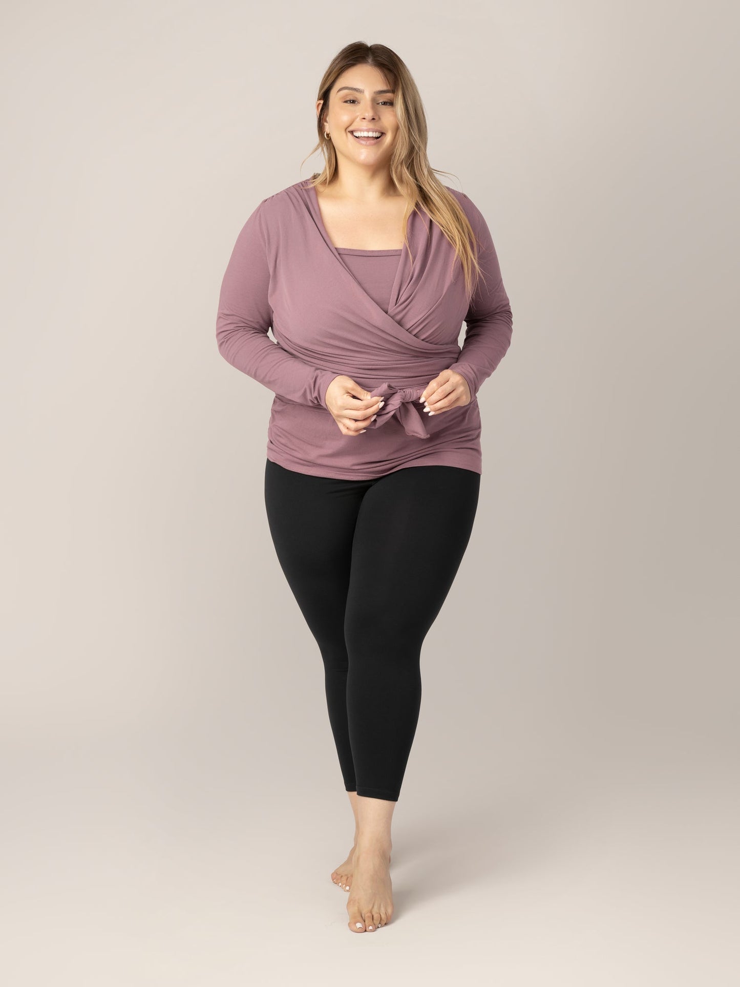 Organic Cotton Skin to Skin Long Sleeve Wrap Top | Twilight