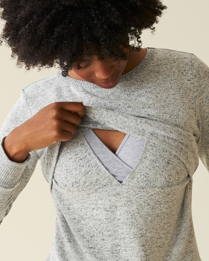 CozyKnit Nursing Pajama & Lounge Set | Grey Heather