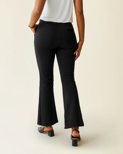 Postpartum Ponte Flare Pant | Black