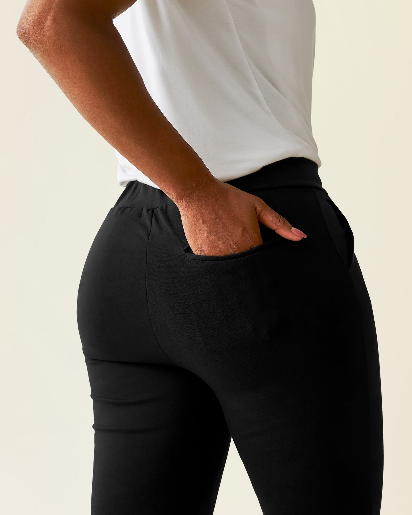 Postpartum Ponte Flare Pant | Black