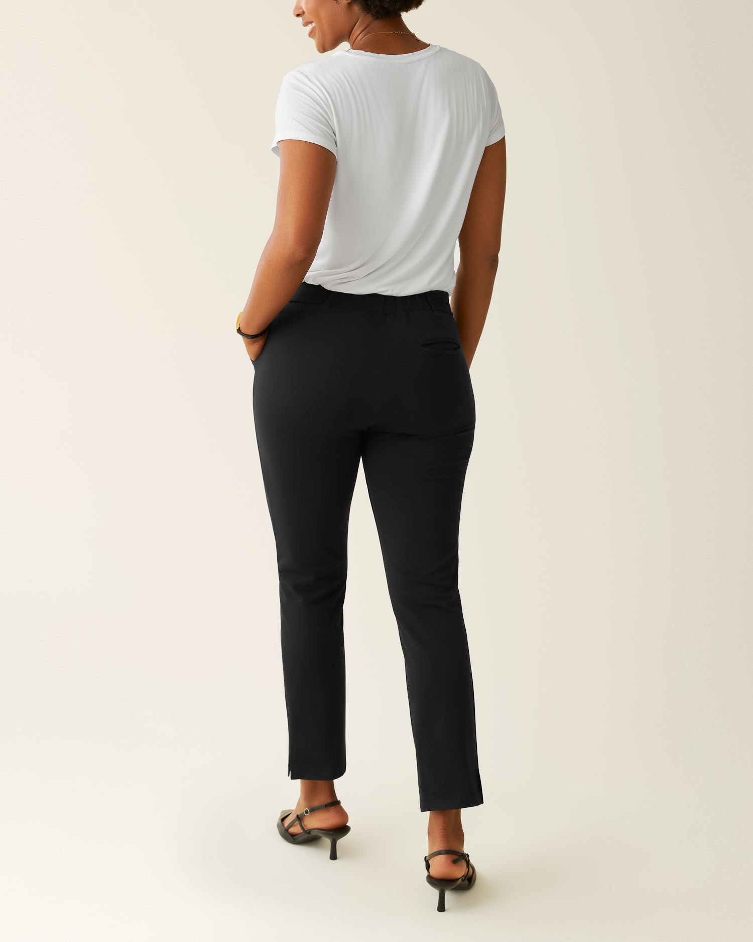 Postpartum Ponte Straight Leg Pant | Black