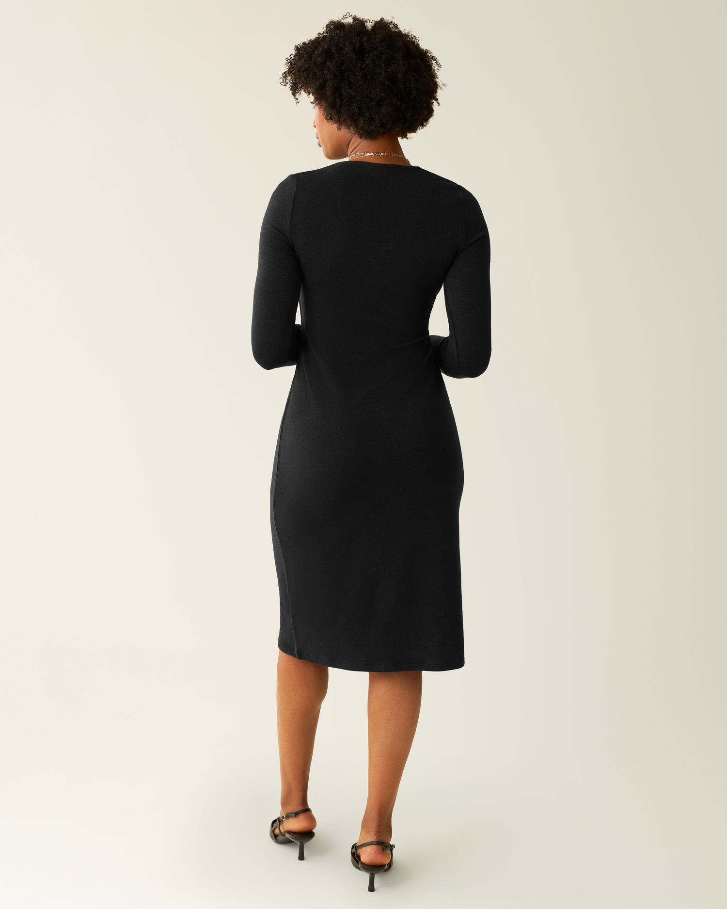 Kate Nursing Wrap Sweater Dress | Black