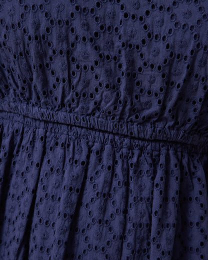 Dahlia Eyelet Maternity & Nursing Dress | Navy