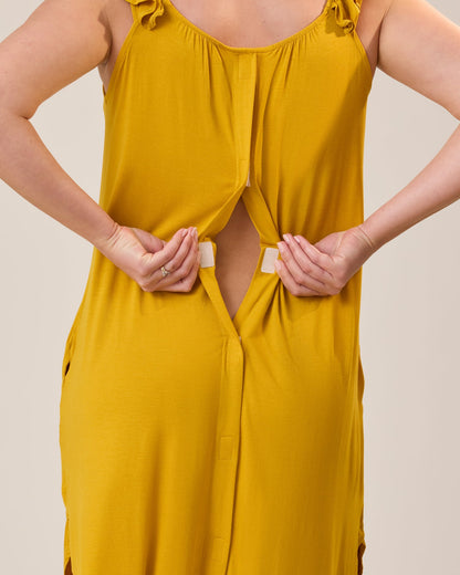 Ruffle Strap Labor & Delivery Gown | Honey