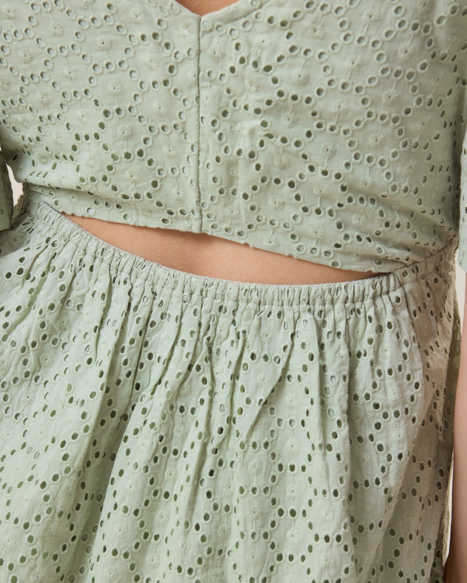 Dahlia Eyelet Maternity & Nursing Dress | Aqua Mist