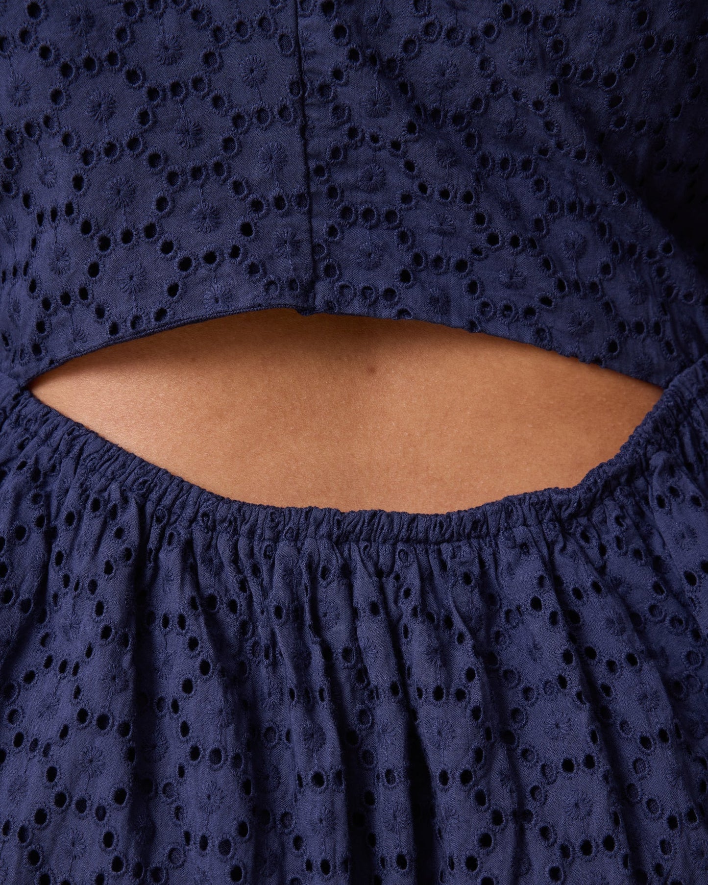 Dahlia Eyelet Maternity & Nursing Dress | Navy
