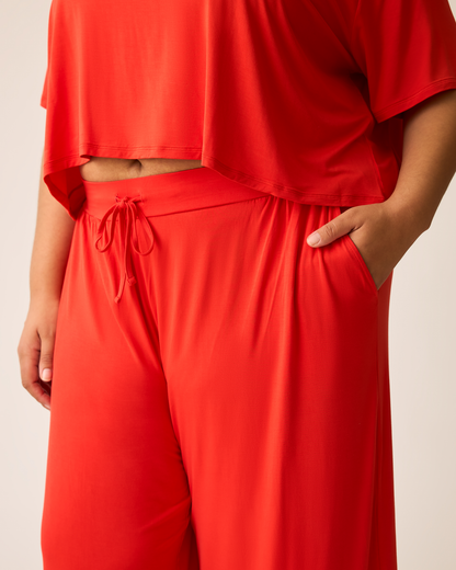 Aria Bamboo Casual Lounge Pant | Bright Red