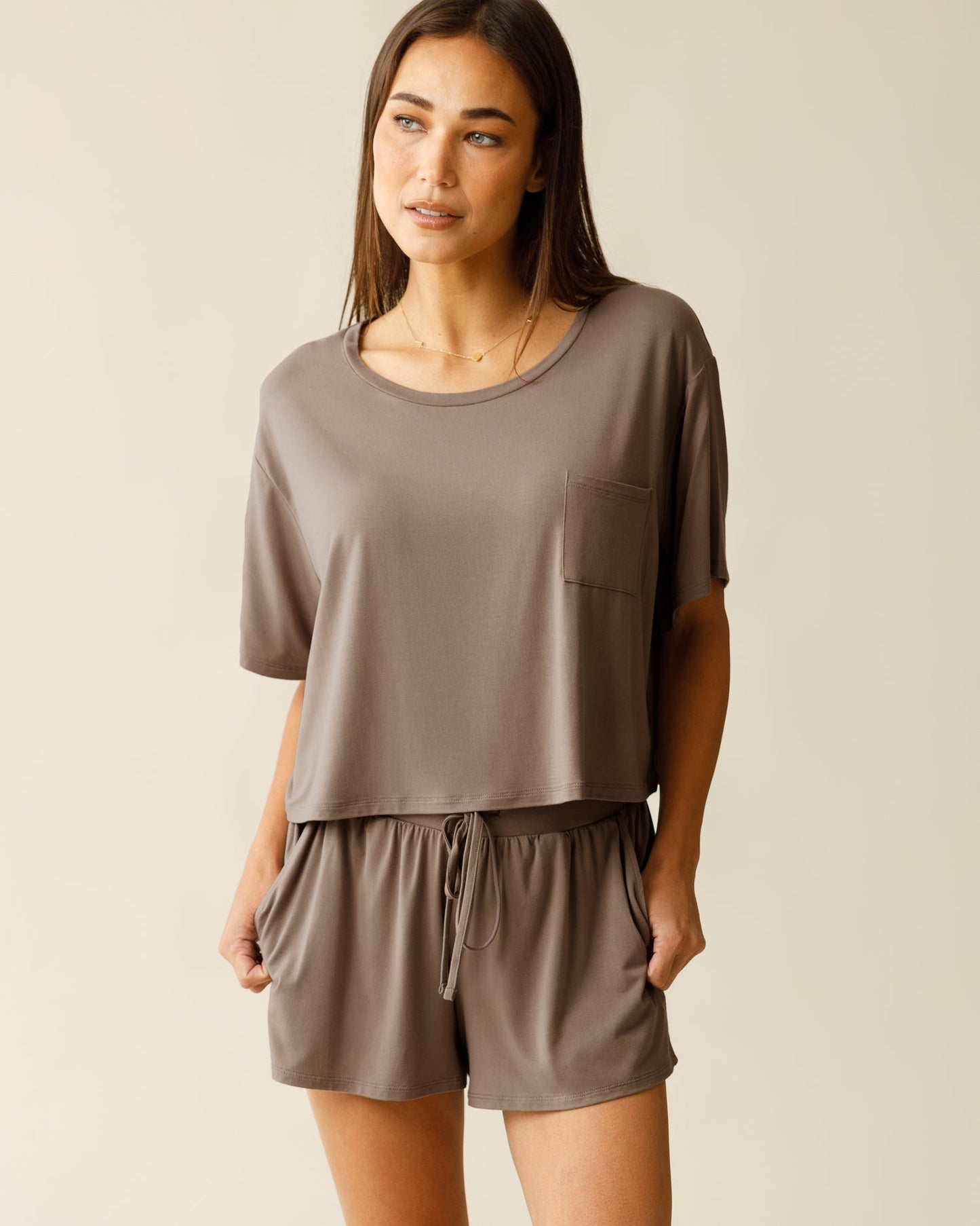 Aria Bamboo Casual Lounge Short | Taupe