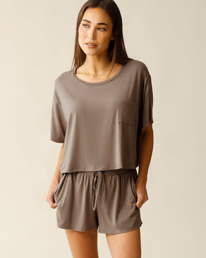 Aria Bamboo Casual Lounge Short | Taupe