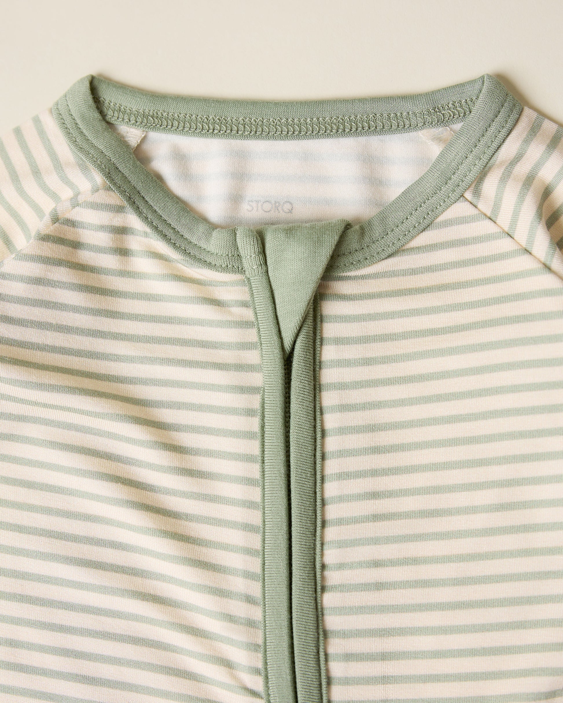 Bamboo Baby Pajama | Sage Candy Stripe