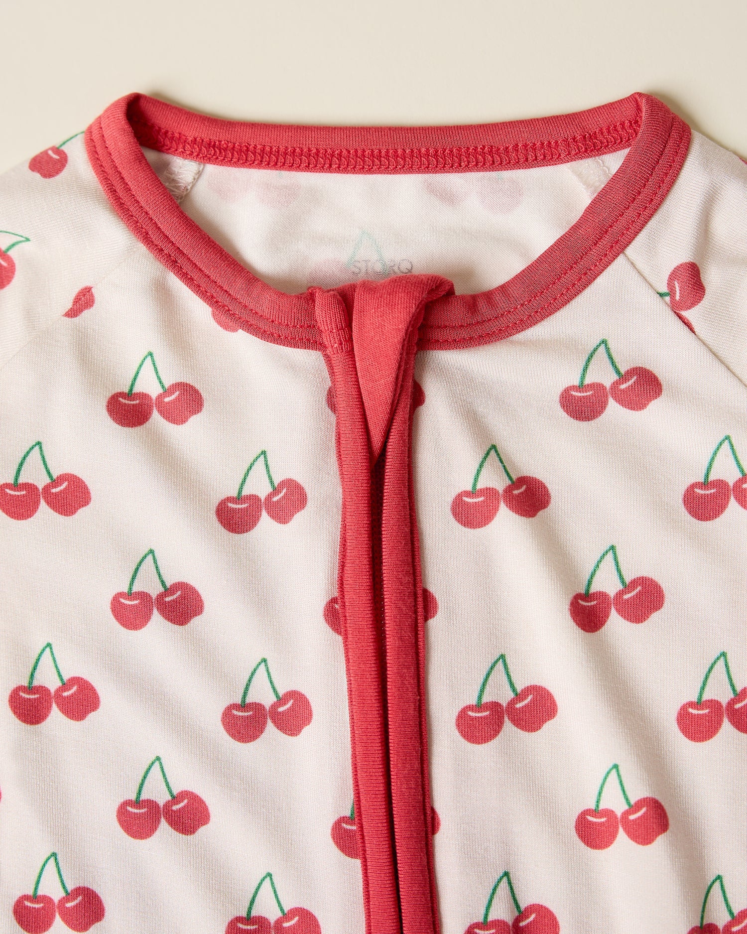 Bamboo Baby Pajama | Ivory Cherries