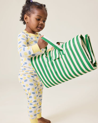 Inside/Outside Play Mat | Green Stripe
