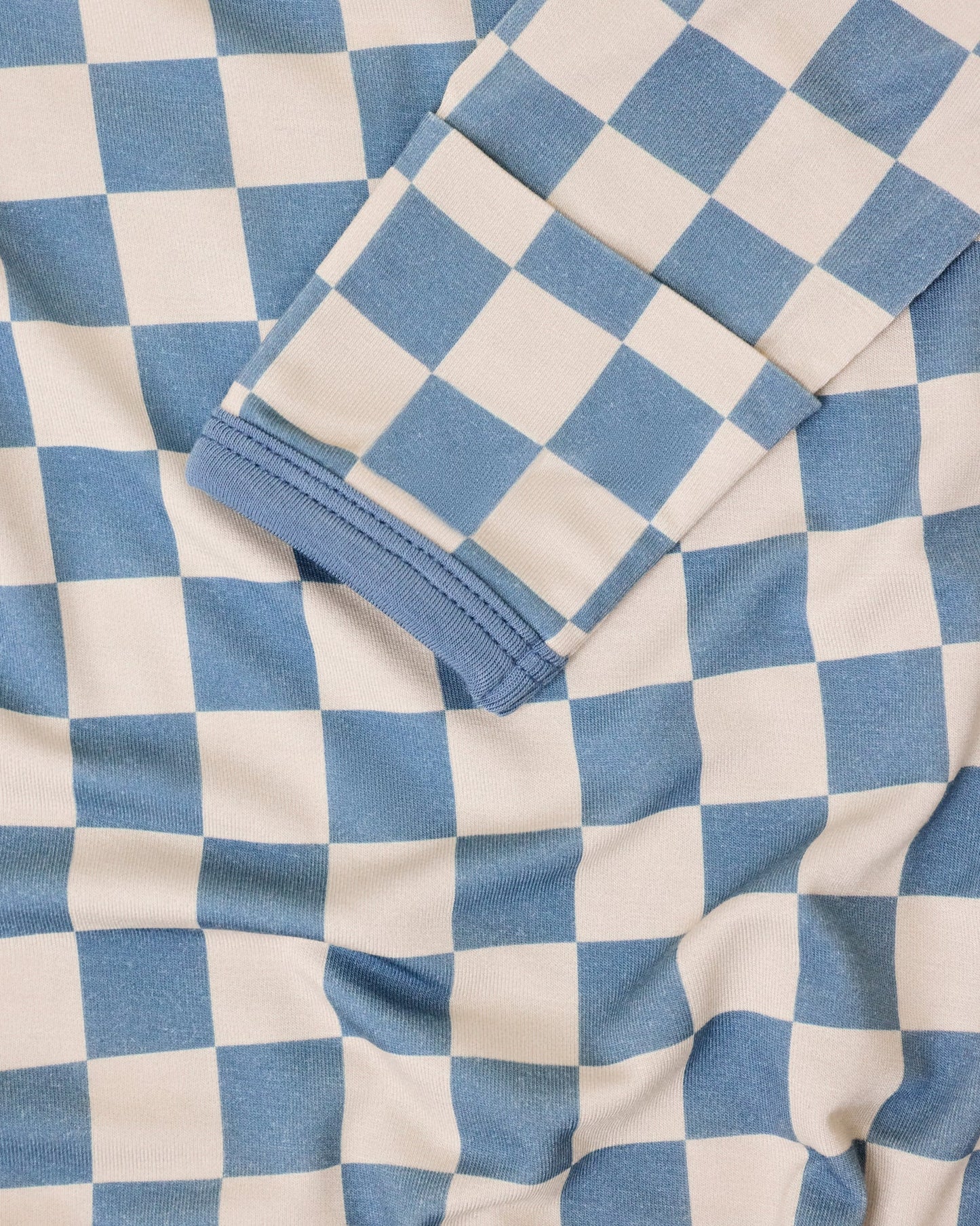 Bamboo Knotted Baby Gown & Hat | Blue Checker