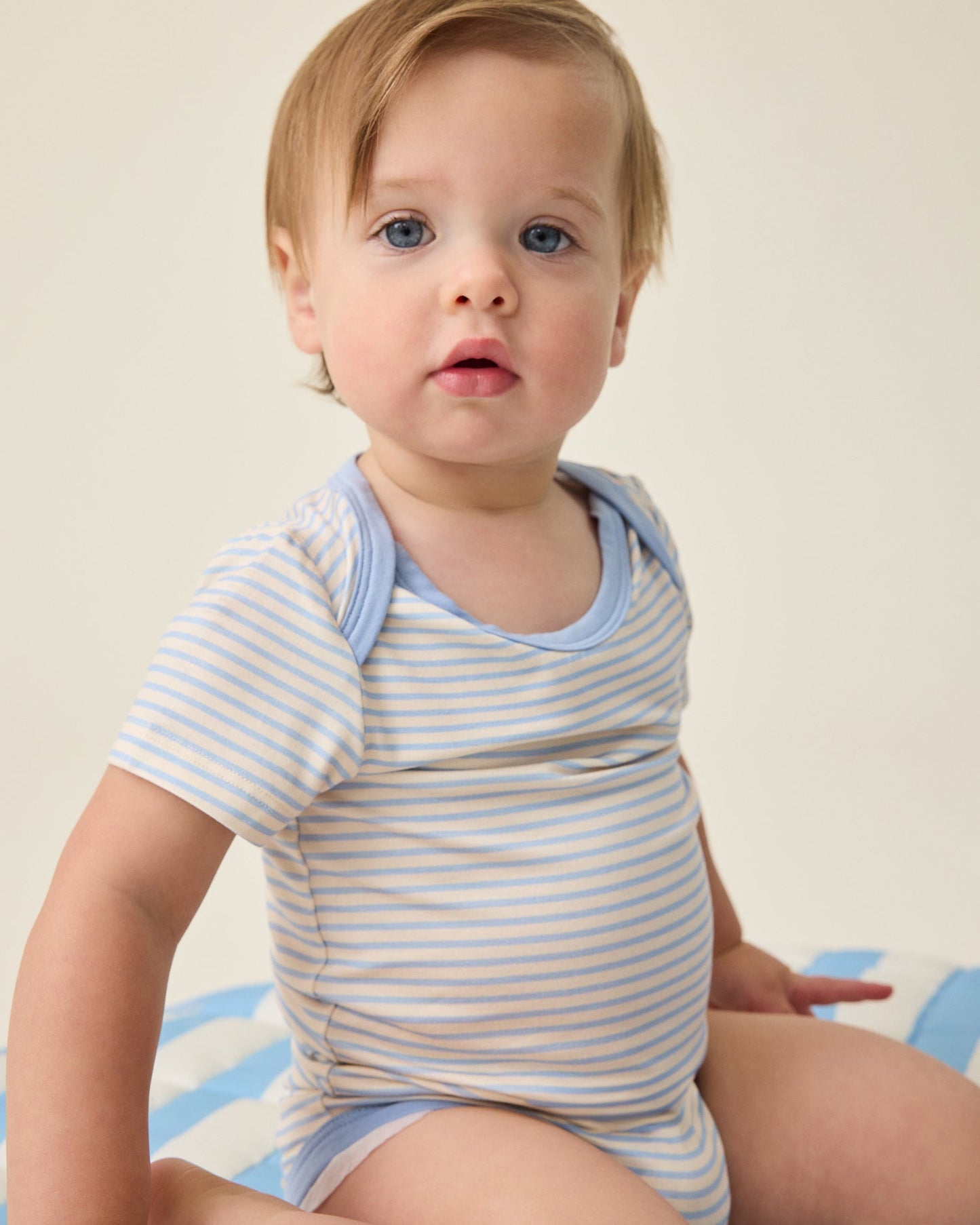 Baby Onesie Two-Pack | Blue Candy Stripe