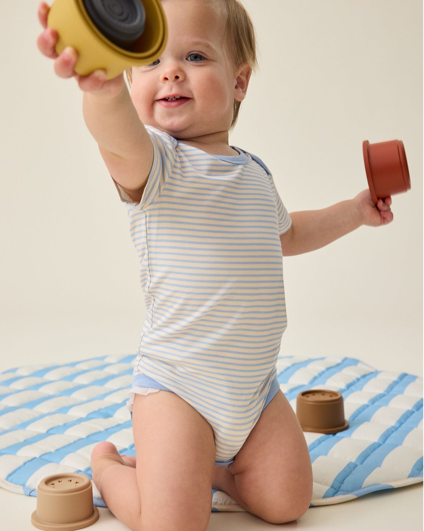 Baby Onesie Two-Pack | Blue Candy Stripe