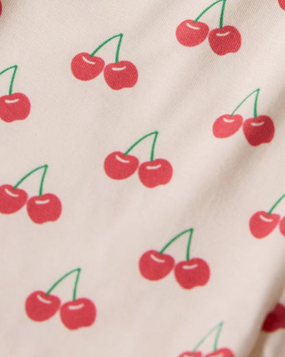 Bamboo Short Sleeve & Shorts Set | Ivory Cherries