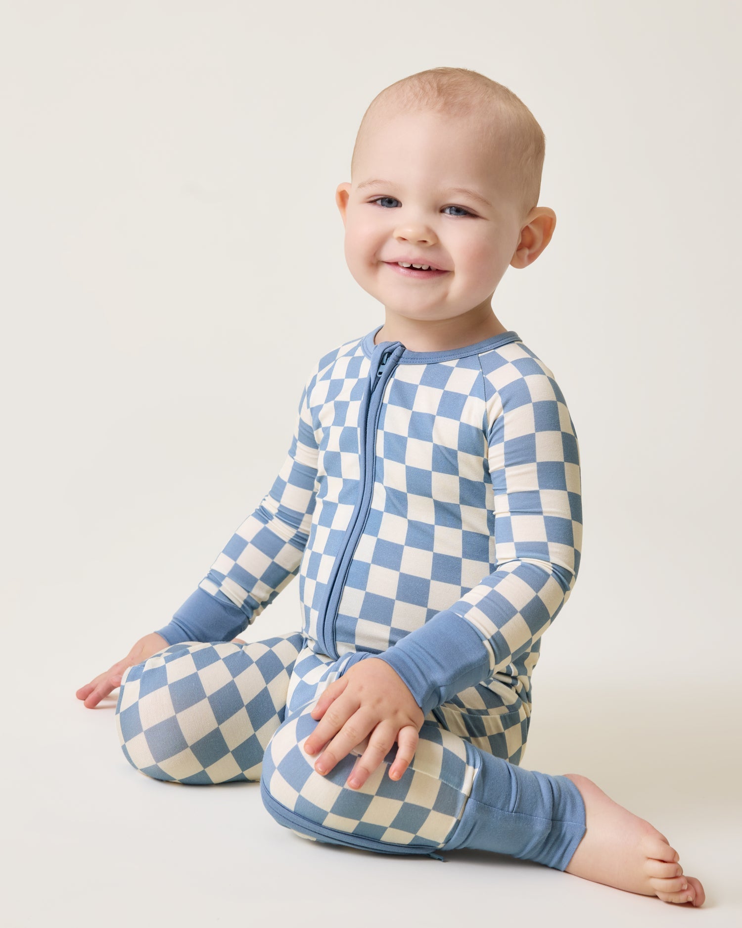Bamboo Baby Pajama | Blue Checker