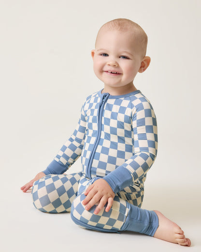 Bamboo Baby Pajama | Blue Checker