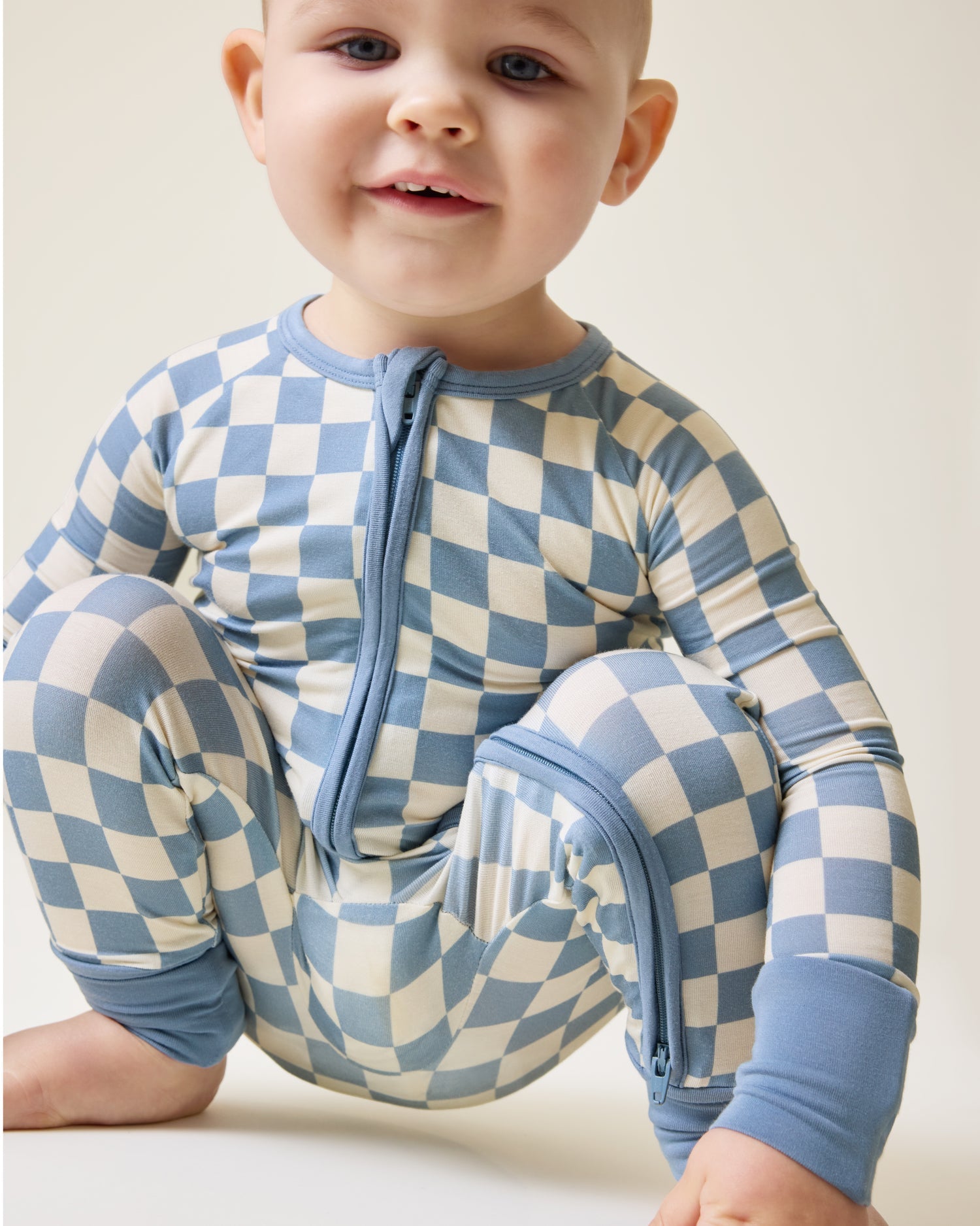 Bamboo Baby Pajama | Blue Checker